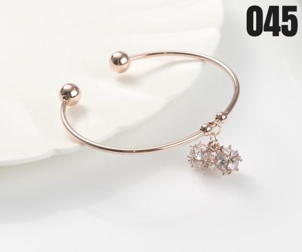 【15p】雙鑽玫瑰金手鍊 1入 