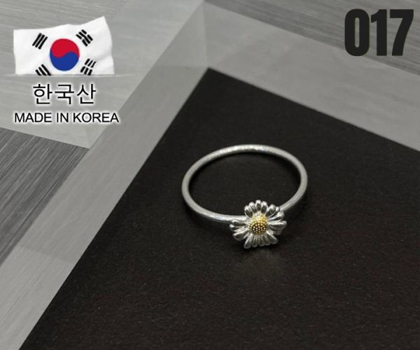 【15p】S925缺口雛菊純銀戒指 1入 