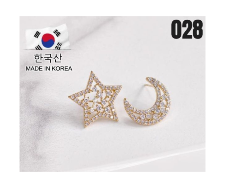 【15p】925銀針滿鑽耳環-金 1對 