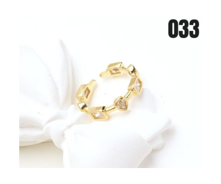 【15p】水滴方鑽交錯戒指 1入 