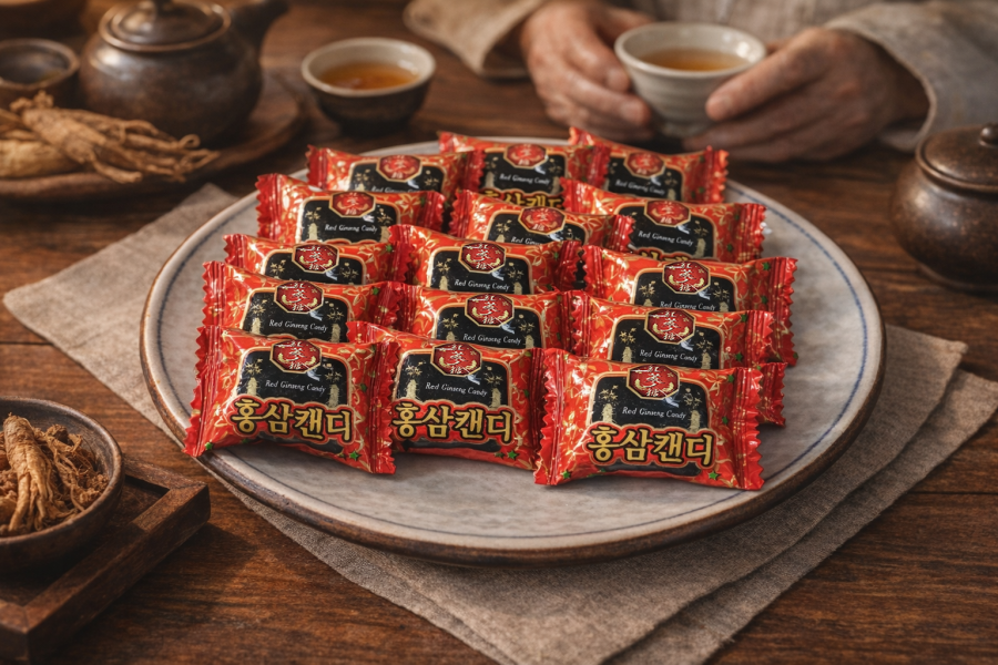 【Mammos】韓國紅蔘糖-招財束口袋 90g 