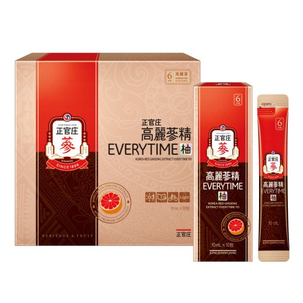 【正官庄】台版 高麗蔘精 Everytime柚 10ml, 30包/盒 