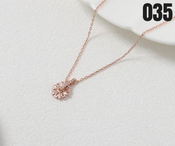 【15p】雛菊綻放項鍊-玫瑰金 1入 