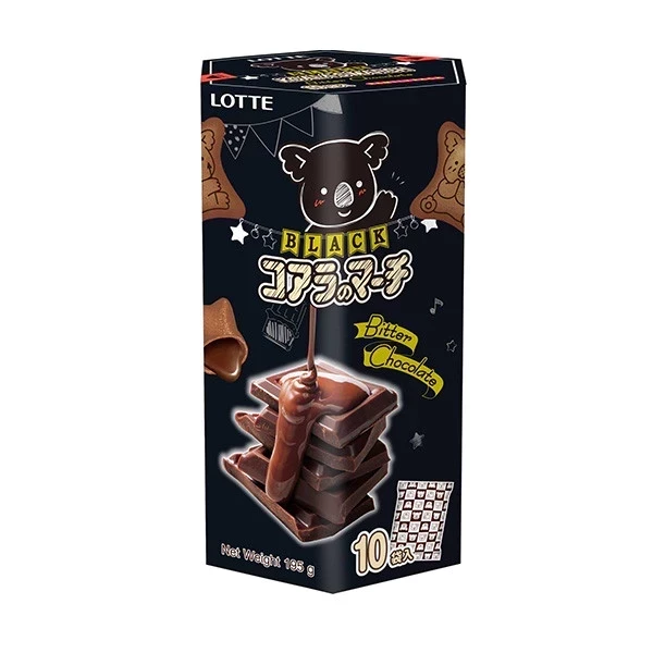 【LOTTE 樂天】小熊餅乾 濃黑巧克力風味(37g/盒) 