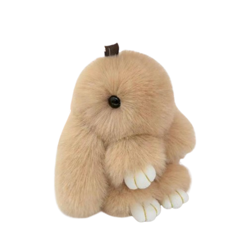 玩具-絨毛兔吊飾1入(黑/白/深灰/淺灰/奶茶) 