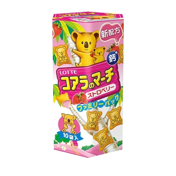【LOTTE 樂天】小熊餅乾 草莓風味(37g/盒) 