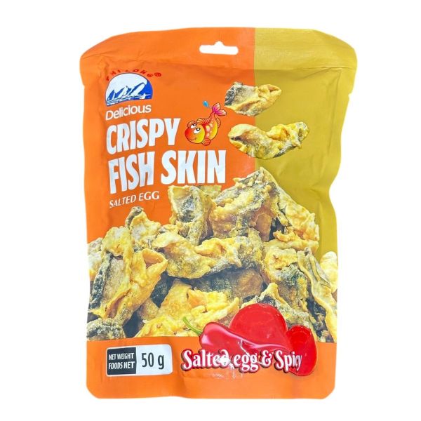 【PHI LONG】辣鹹蛋黃口味魚皮 50g/包 