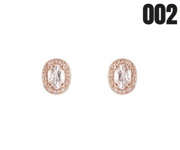 【15p】圓鑽女神夾式耳環-玫瑰金 1對 