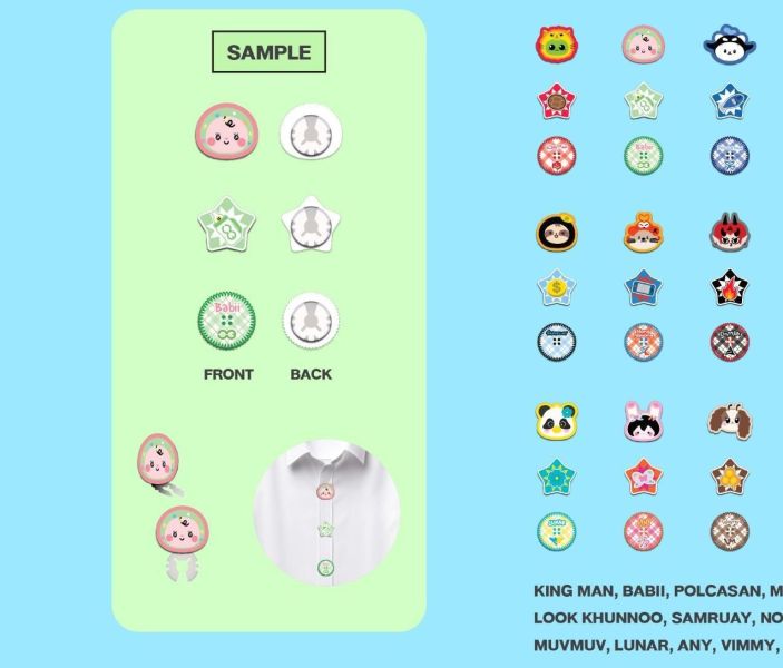 線下代購7/7結單｜GMMTV Thailand Character & Content Expo (TCEX) 2026周邊｜鈕扣套組/BUTTON COVER SET｜泰韓米果 