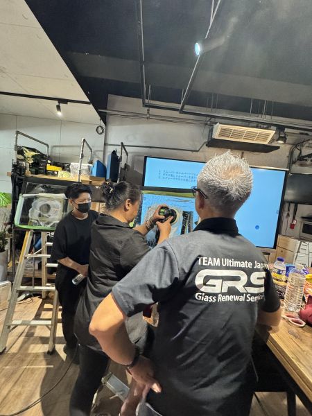 【玻璃】淺層刮痕修復(酸性白濁) 