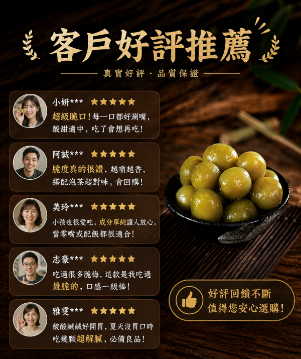 爆脆『脆脆梅』豪脆新上市！ 🍃 為什麼選擇我們豪野農場手工的脆梅？ ✔ 真正的脆感 獨家比例與工法,保留自然脆度,不軟爛 ✔ 清爽酸甜 不死甜、不嗆酸,黃金比例越吃越順口 ✔ 看得見的品質 每一顆都嚴選,吃得到新鮮與安心 兩罐 666元 四罐1000元 免運費！