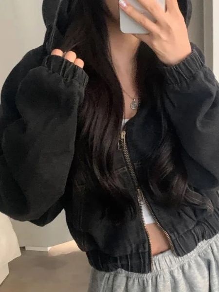 -秋冬新品-牛仔連帽外套 