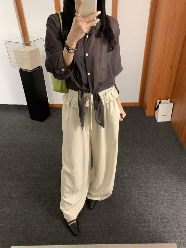 綁帶防曬短襯衫 
