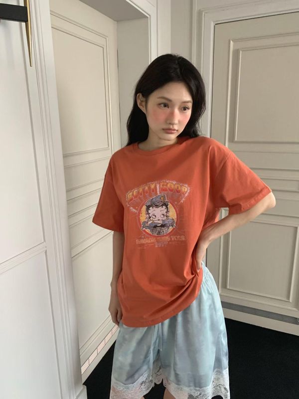 顯瘦百搭印花短袖上衣 