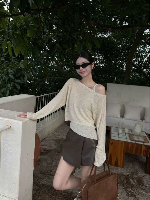 鏤空針織兩件式上衣 針織上衣