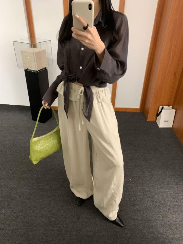 綁帶防曬短襯衫 