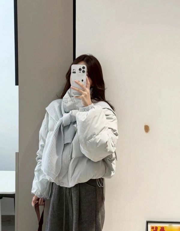 鋪棉外套+針織披肩 