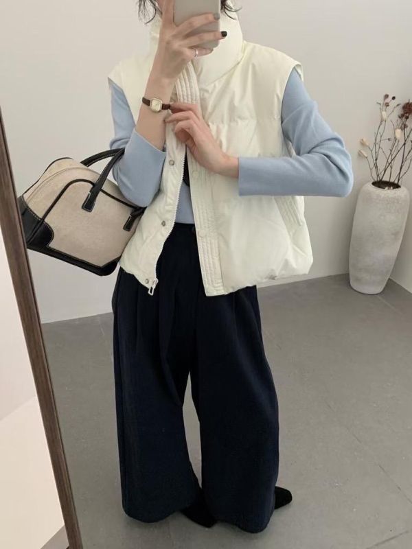 蛋白皮鴨絨背心 