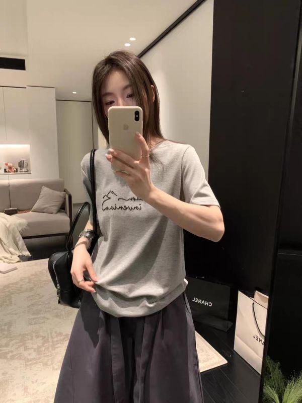 NEW 英文字T+格雪紡領巾 