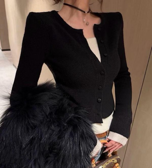 撞色假兩件針衫 