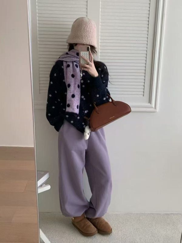 溫柔點點針織毛衣+圍巾 