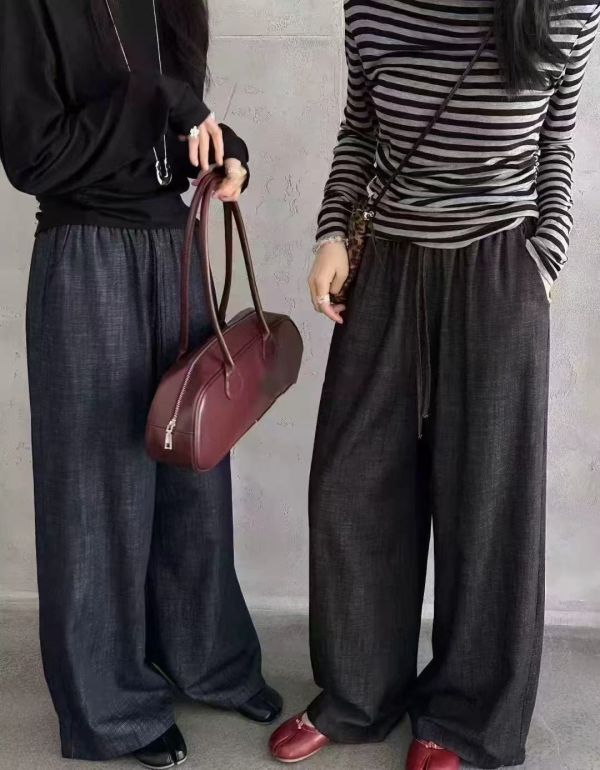 -秋冬新品-仿牛仔落地褲 