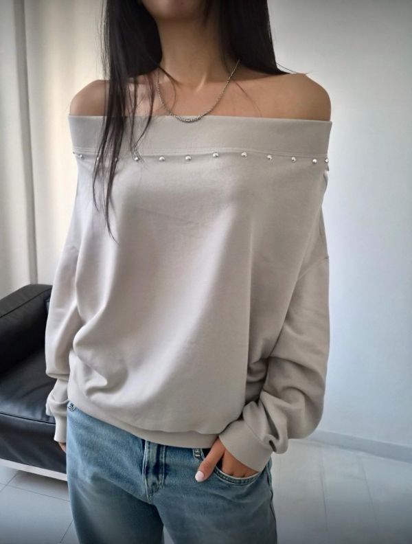 NEW ㄧ字領斜肩上衣 