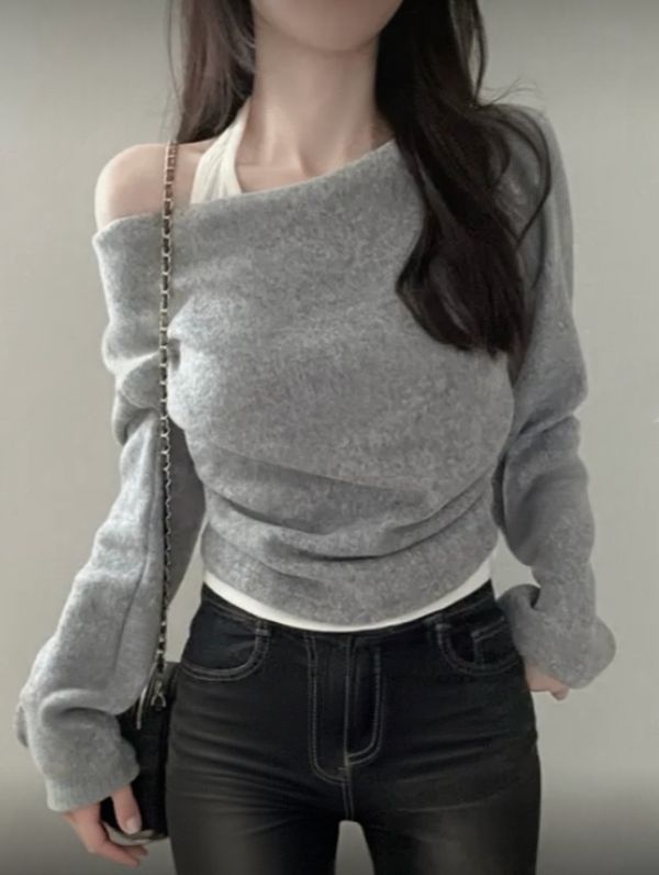 刷毛小性感2件上衣 