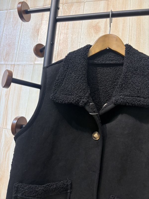 羔羊麂皮雙面背心外套（雙面可穿） 