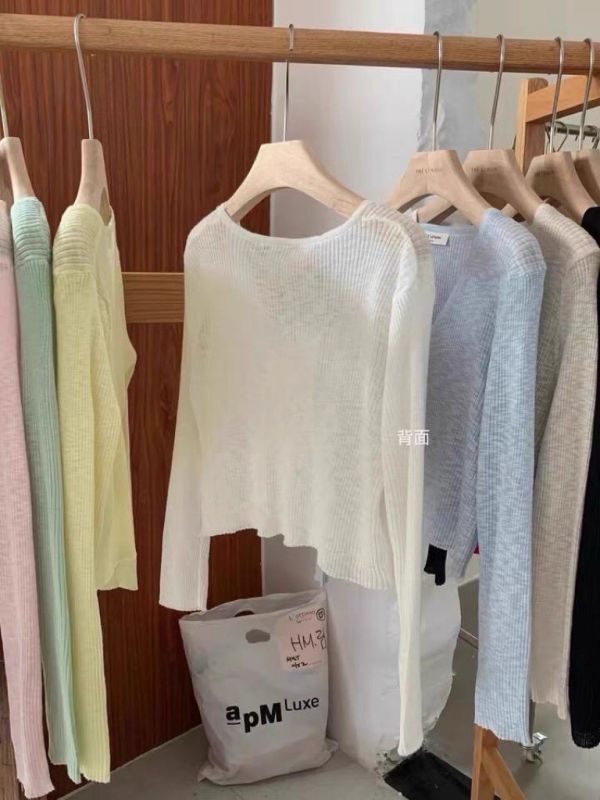 -百搭款-坑條針織開扣薄外套 