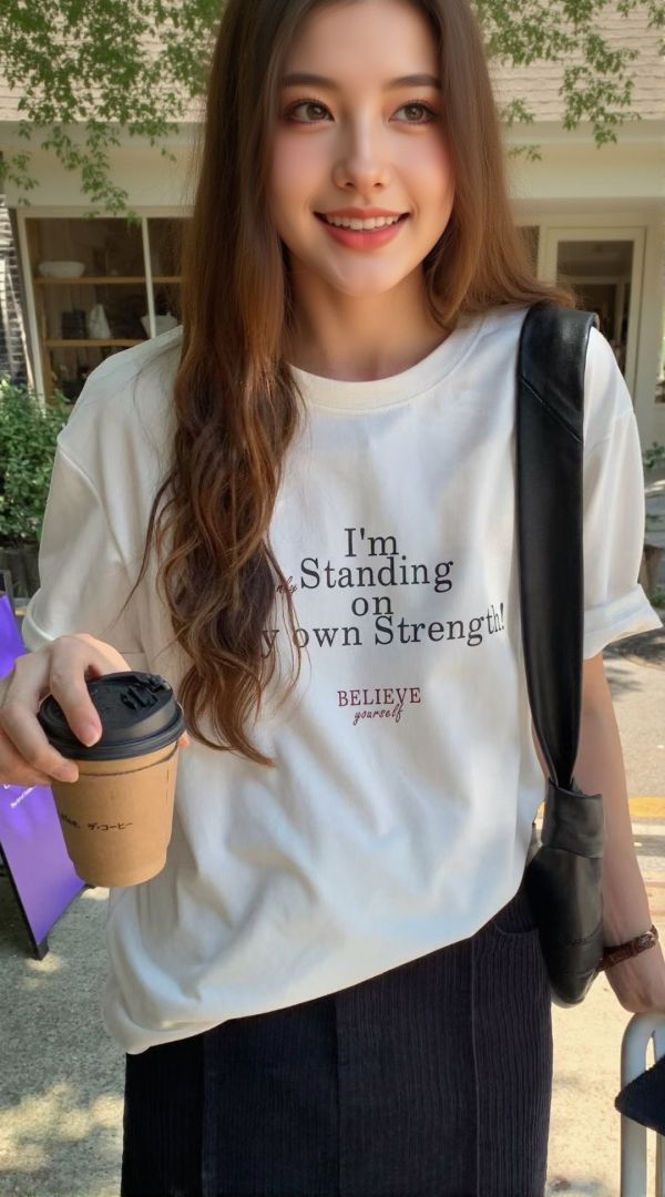 -本期新品-字母絨感T 