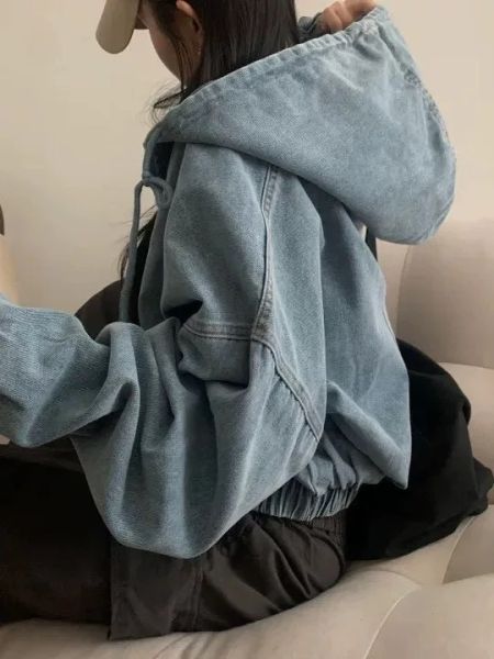 -秋冬新品-牛仔連帽外套 