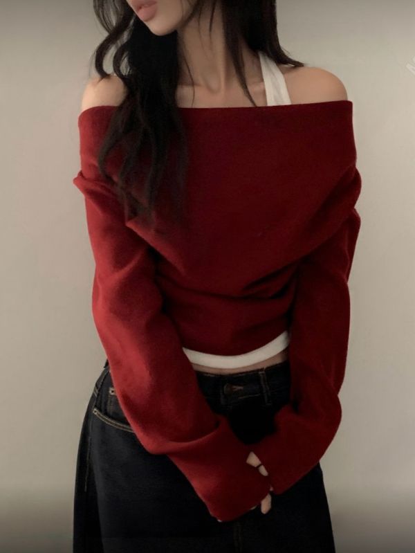 刷毛小性感2件上衣 