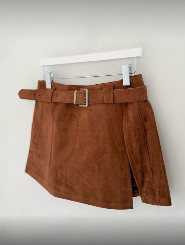 麂皮褲裙 