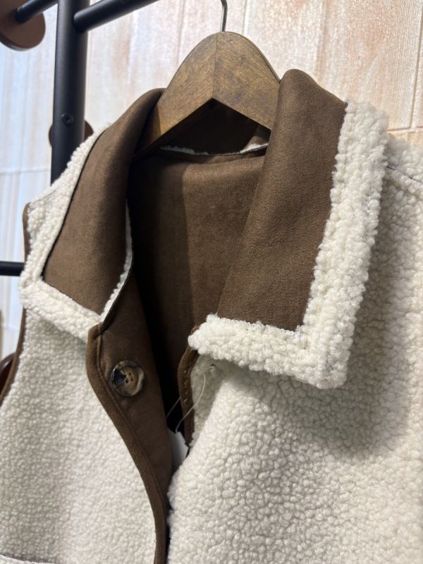 羔羊麂皮雙面背心外套（雙面可穿） 