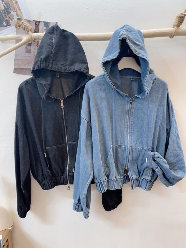 -秋冬新品-牛仔連帽外套 