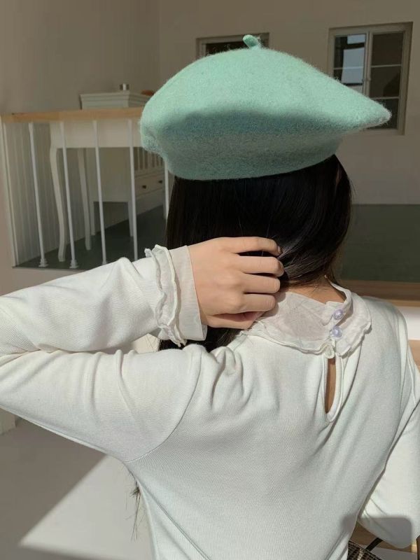 木耳網紗後釦磨毛上衣 