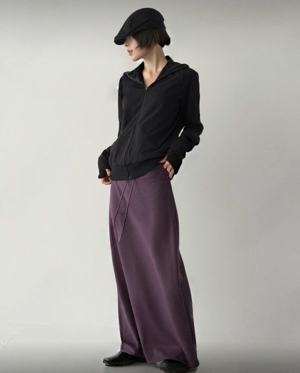 垂墜感棉質長裙 