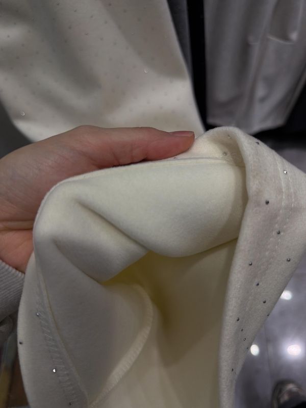 燙鑽毛料加絨寬褲 