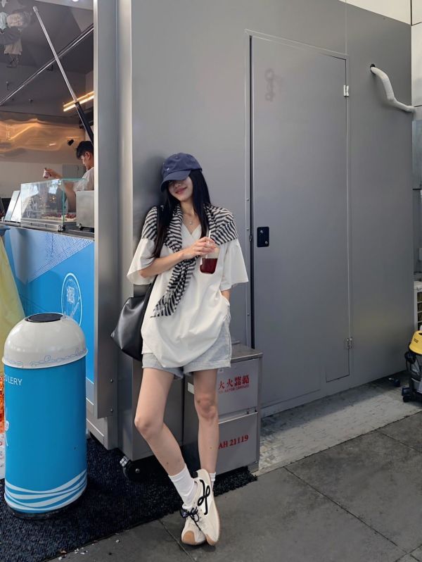 -本期必收-V領大T+披肩 