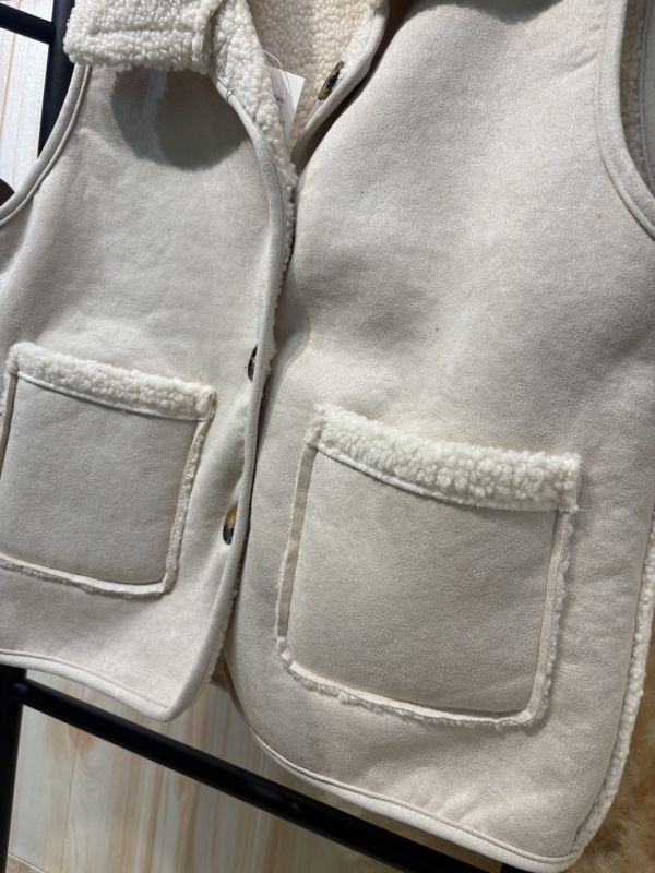 羔羊麂皮雙面背心外套（雙面可穿） 