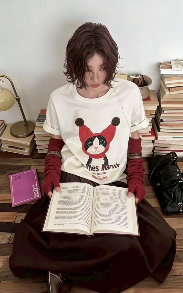 NEW ｜貓咪立體毛球T 