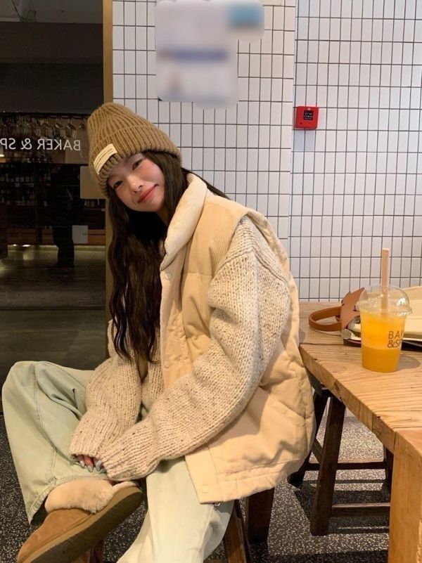 燈芯絨舖棉口袋背心 