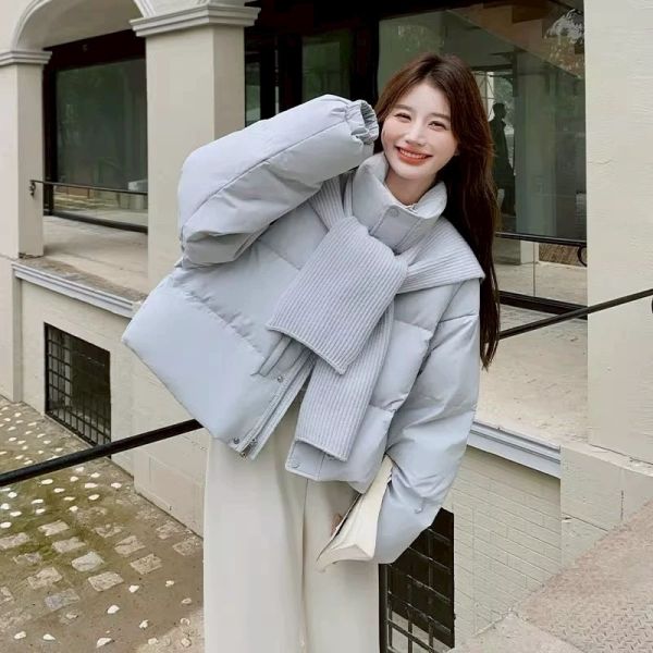 鋪棉外套+針織披肩 