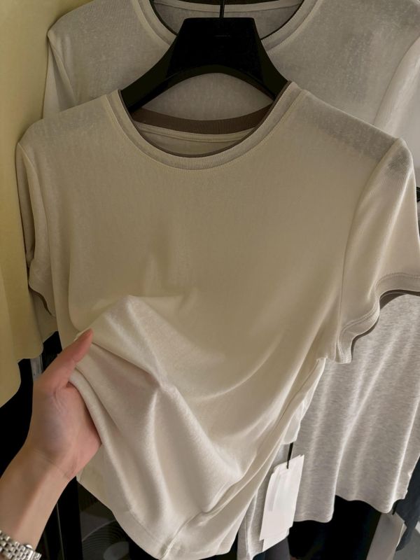 配色滾邊短版Tee｜修身顯瘦 