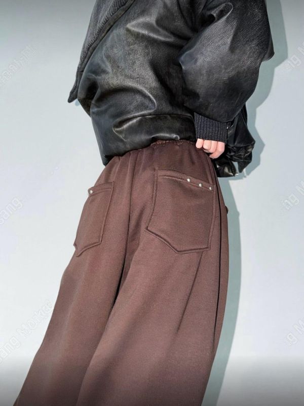 鉚釘內加絨長褲 