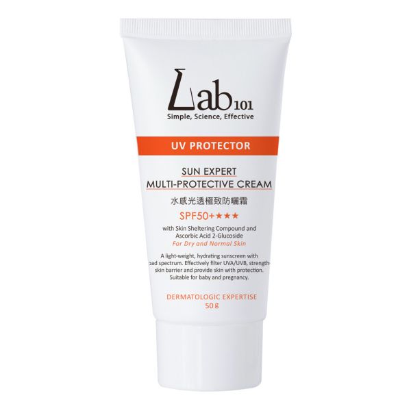 Lab101 水感光透極致防曬霜SPF50+＊＊＊50g Lab101 防曬、SPF50防曬霜、水感防曬推薦、清爽不黏、防水耐汗防曬、臉部防曬霜、玻尿酸保濕防曬、妝前服貼、防曬不泛白