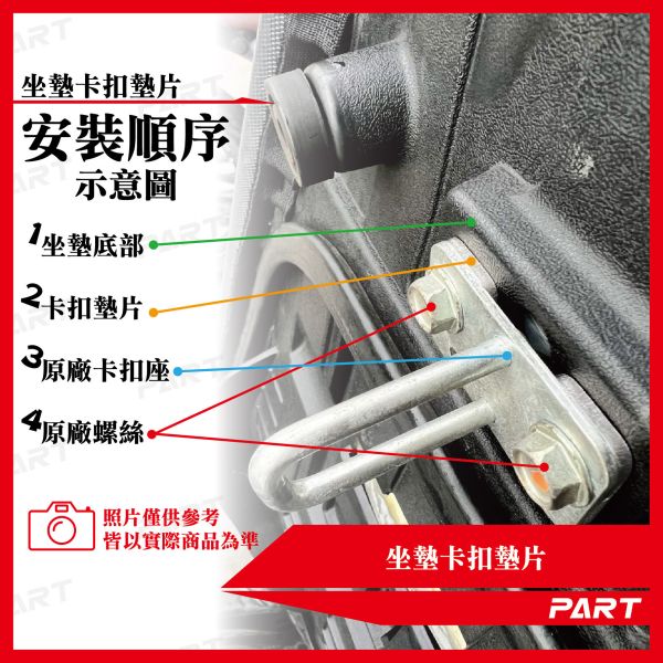【PART】坐墊卡扣墊片 全新迪爵 MMBCU DRG KRN 白鐵/黑鐵 