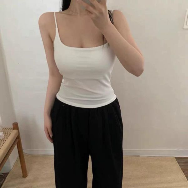 微弧領細肩帶BRA TOP BRA TOP