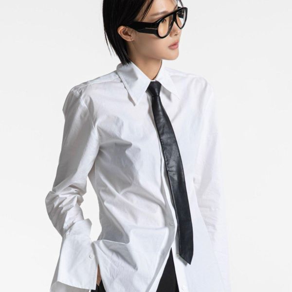 立體肩線寬袖襯衫 襯衫